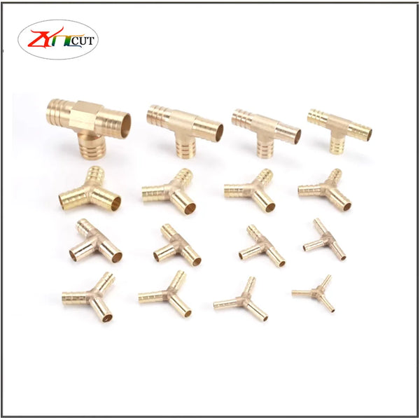 6mm 8mm 12mm 16mm 20mm Gas Pipeline Adapter Copper T-shaped Tee Copper Y-shaped Tee Cross Four Way Flexible Pipe Tower Joint