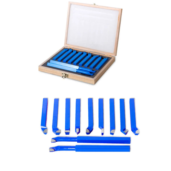 8 10 12mm 11pcs set Welding carbide turning tool set for Mini Lathe handle welded carbide turning tool bar set Boring Bit