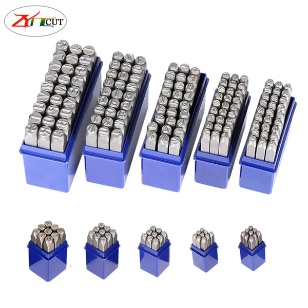 Digital Mould 9Pcs Set Punch Symbols for Numbers 0-8 and A-Z Letters Mould 27Pcs set  In Hand Stamped Steel Lettering Impression