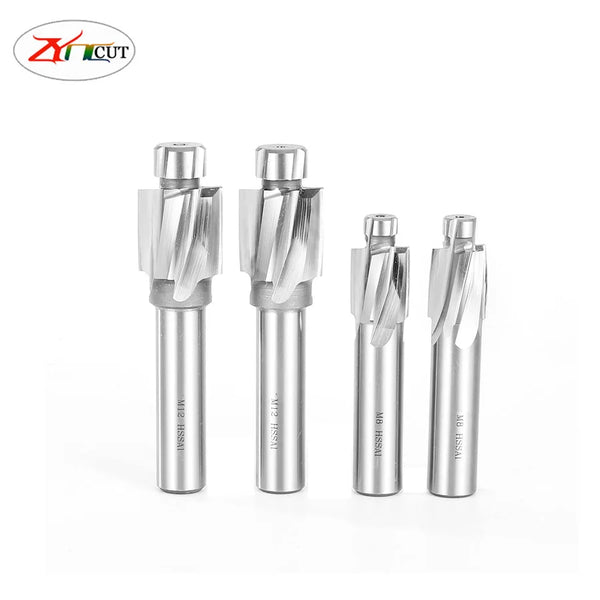 M3.2 M4.2 M5.2-M12.4 HSS Countersunk End Milling Cutter with guide post Pilot Slotting Tool Milling Cutter Countersink End Mills