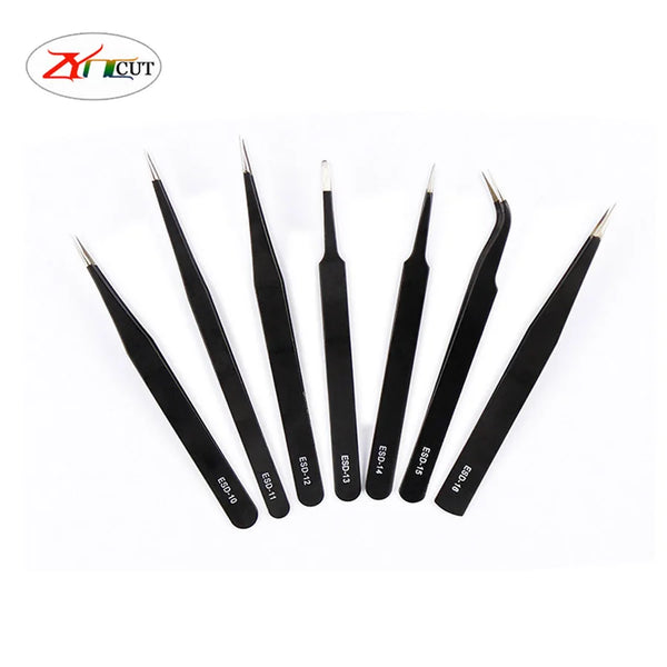 Tweezers suit Eyelash grafting layering tool Electronic mobile phone maintenance stainless steel tweezers anti static tweezers