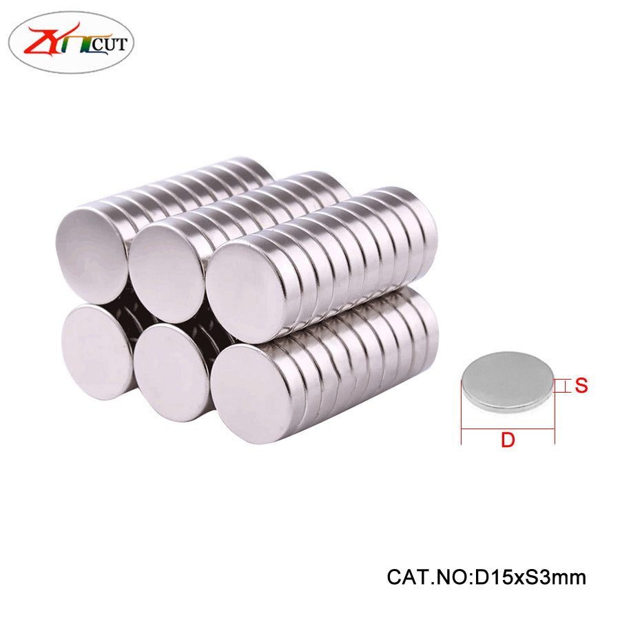 Ndfeb 15 mm Dia Neodymium Magnet Round Small 15X3mm (10 Pieces), Size: 15mm  X 3mm, N42